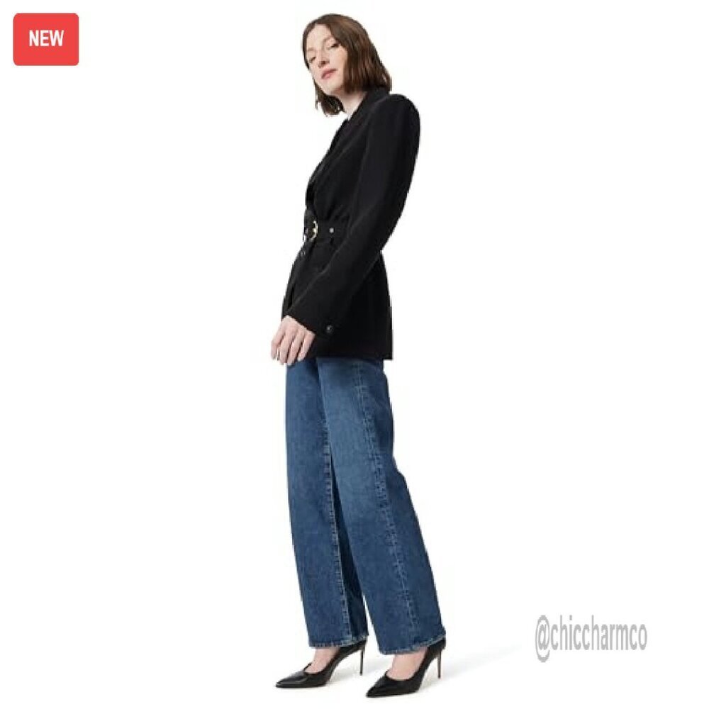 High Rise Wide Leg Jeans with 5 Pockets - Straight Fit Denim - Picture 5 of 5